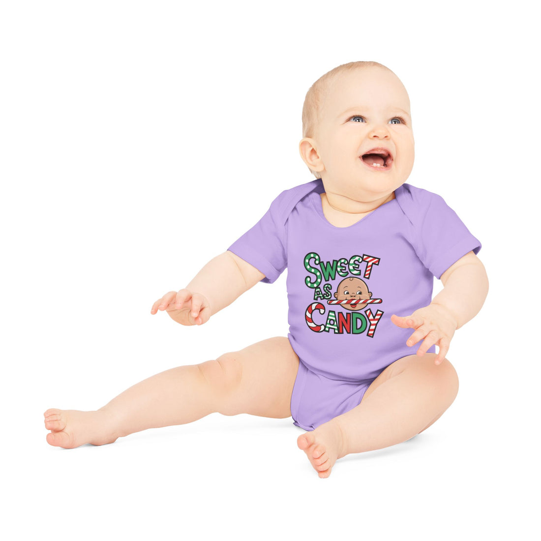 "Sweet as candy" Baby Organic Short Sleeve Bodysuit