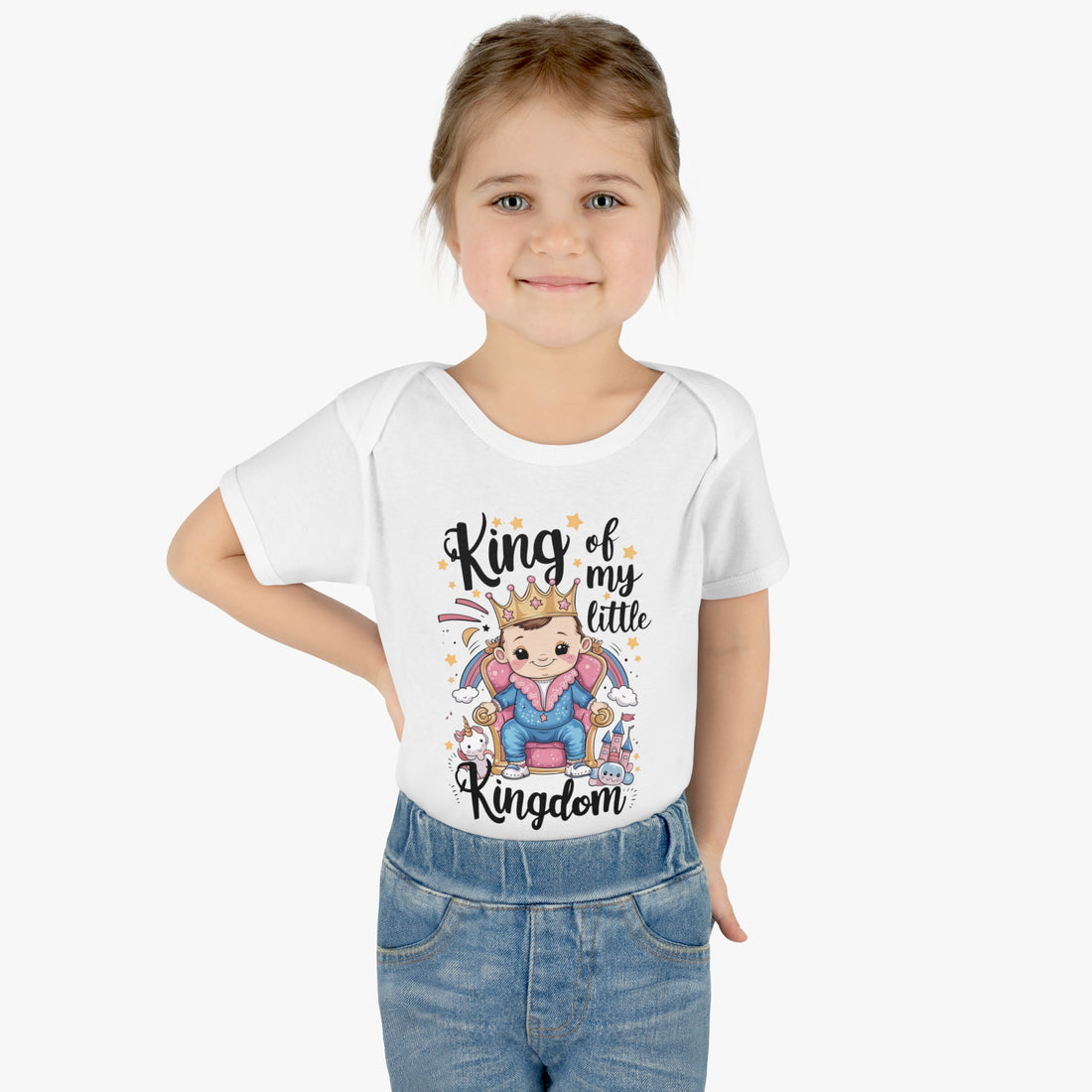 "King of my little kingdom" Infant Baby Rib Bodysuit