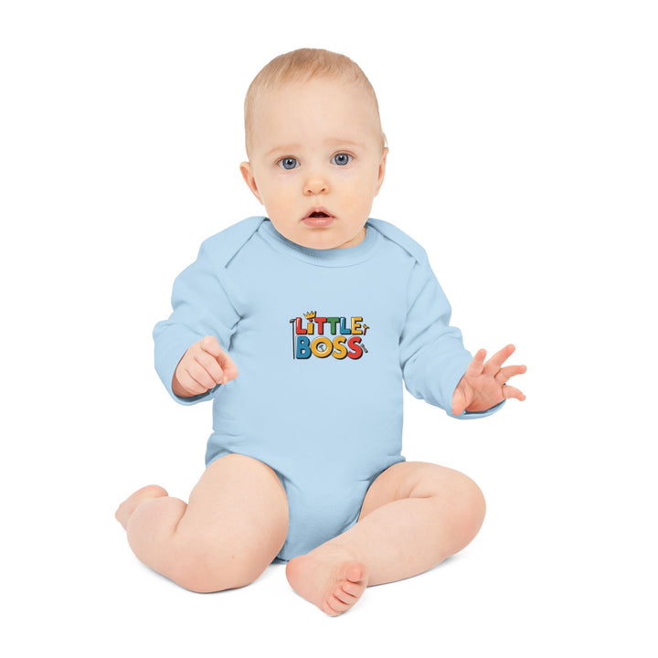 "Little boss" Baby Long-Sleeve Organic Bodysuit