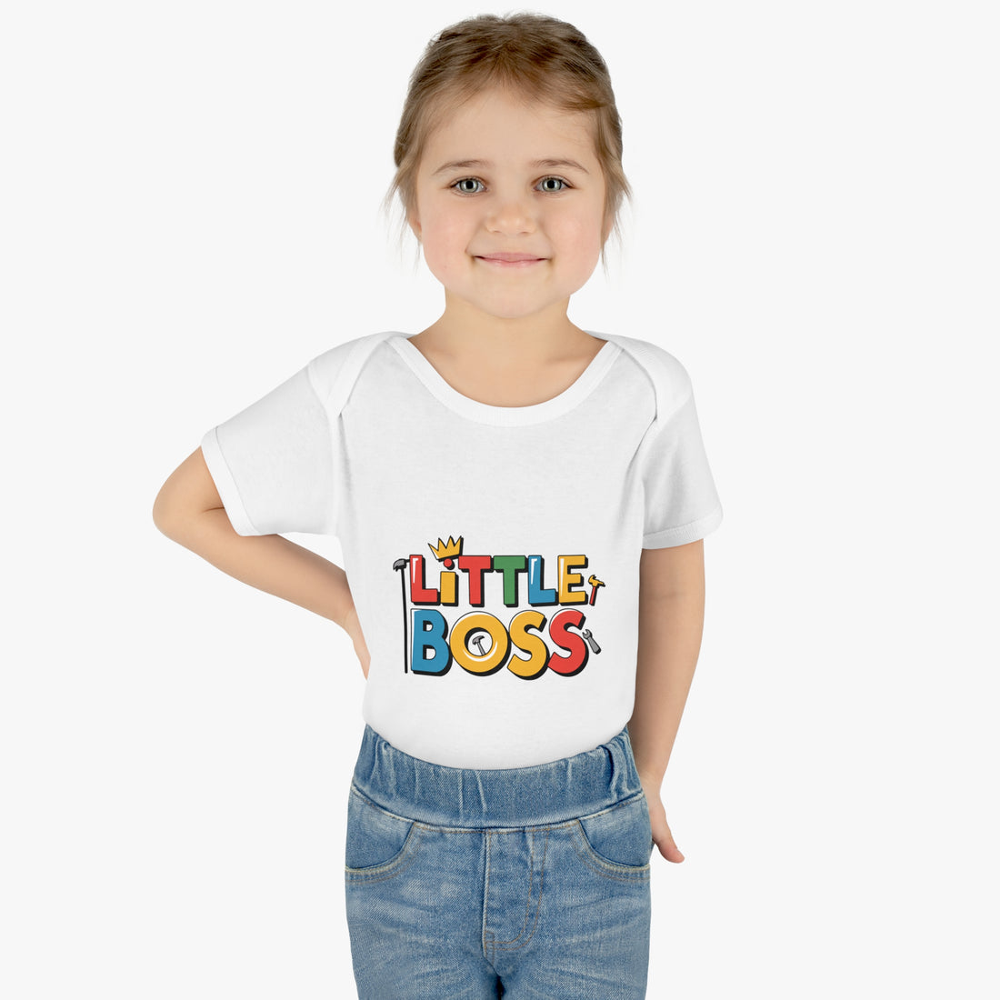 "Little boss" Infant Baby Rib Bodysuit