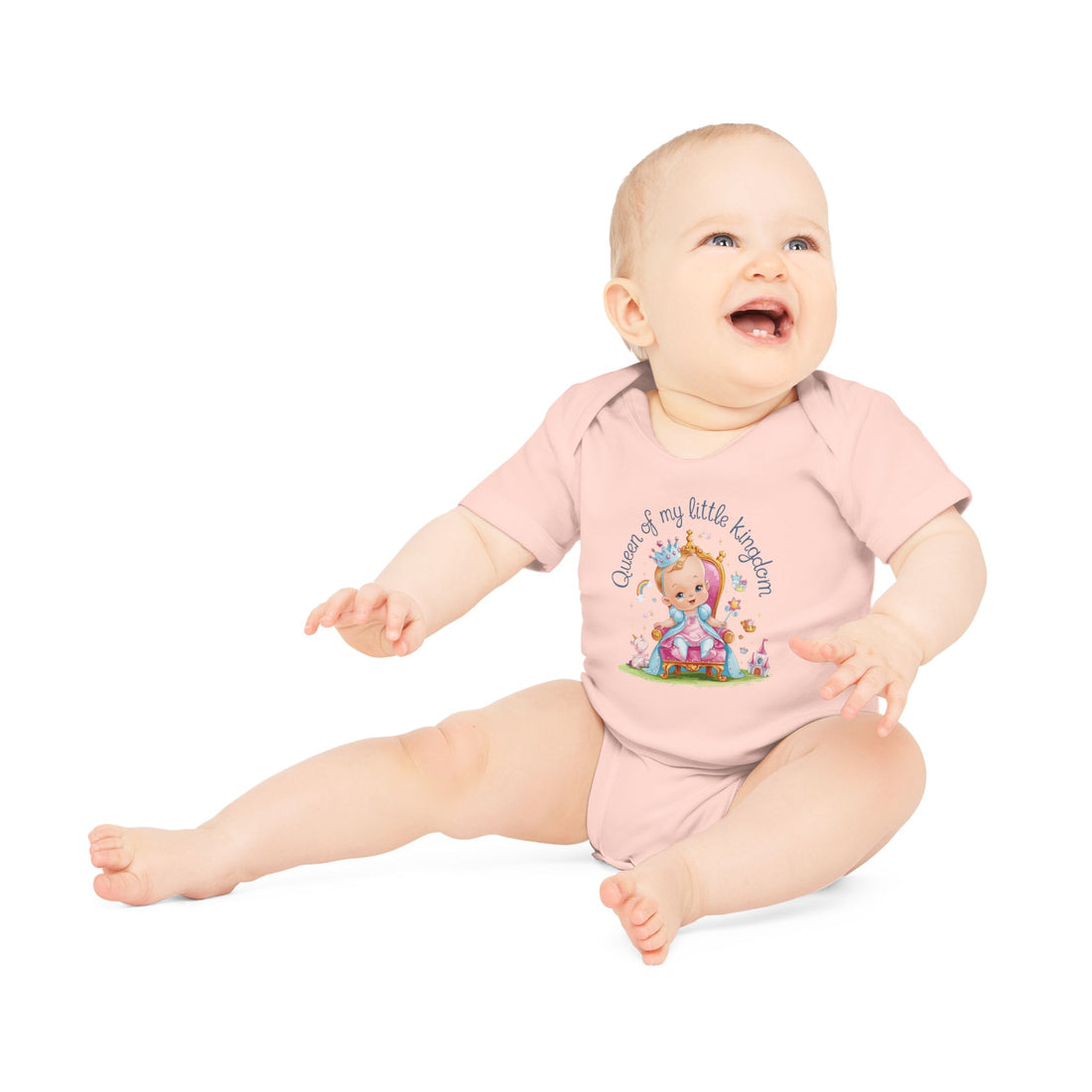 "Queen of my little kingdom" Baby Organic Short Sleeve Bodysuit