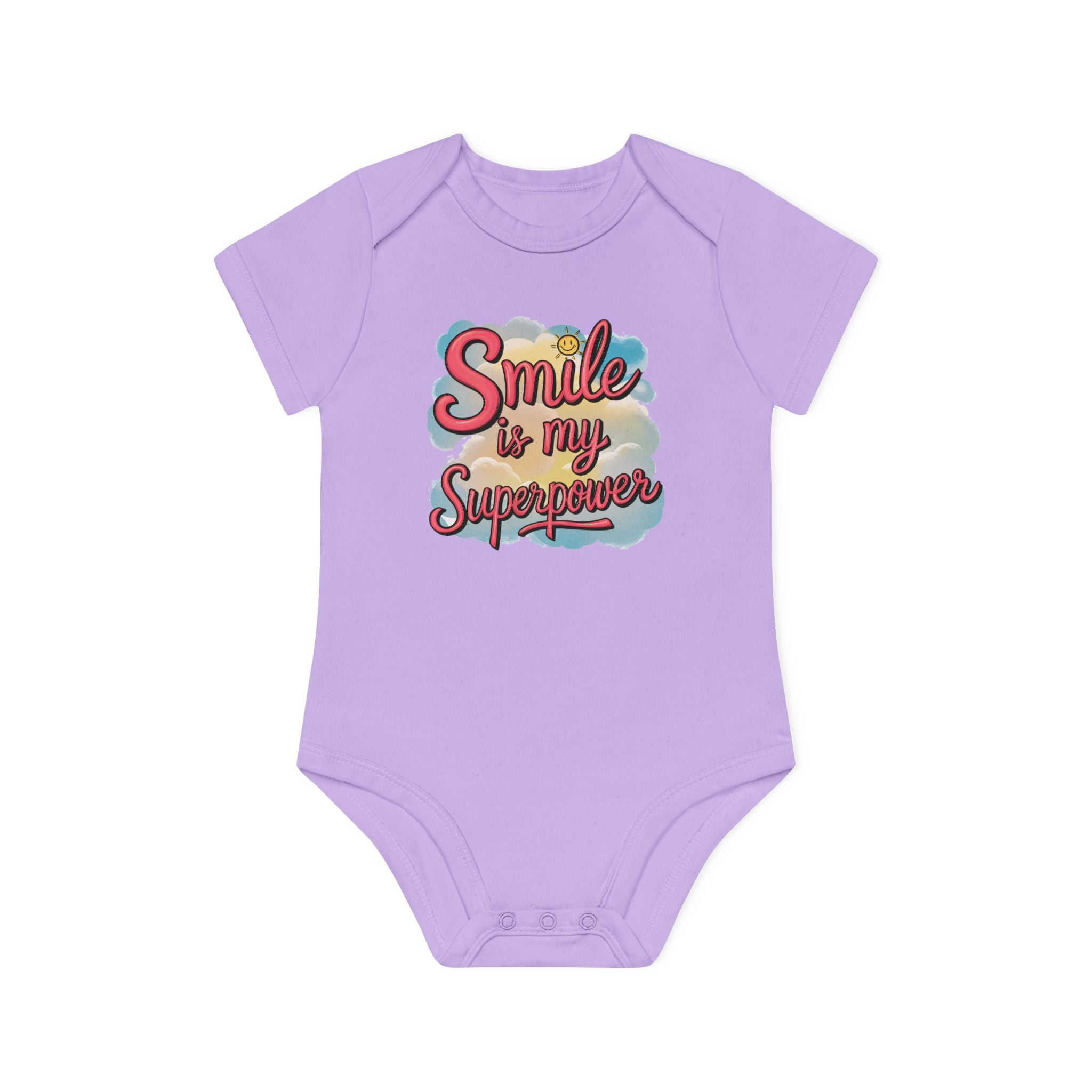 "Smile is my superpower" Baby Organic Short Sleeve Bodysuit