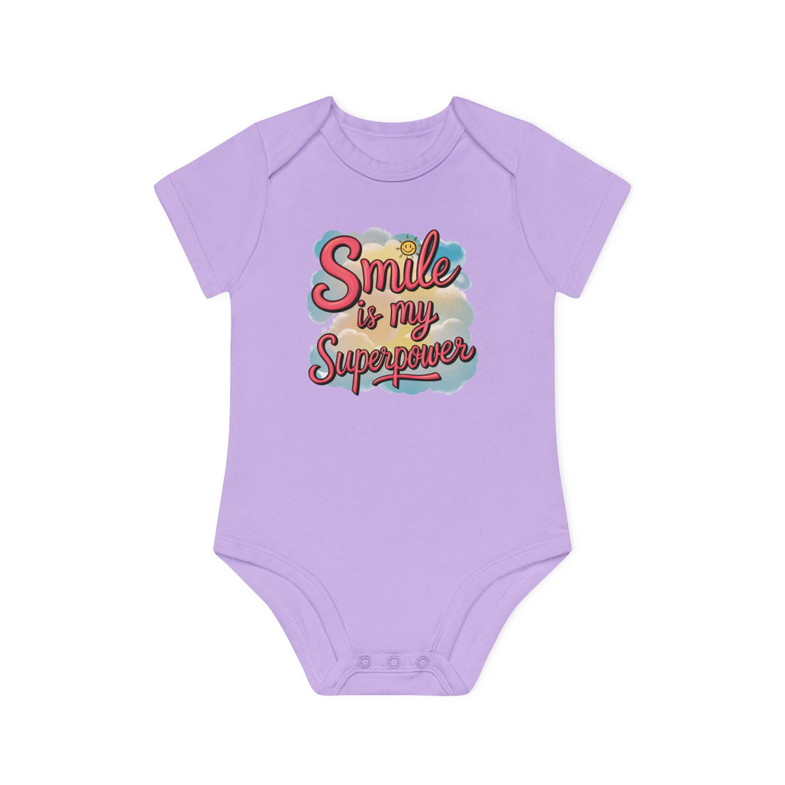 "Smile is my superpower" Baby Organic Short Sleeve Bodysuit