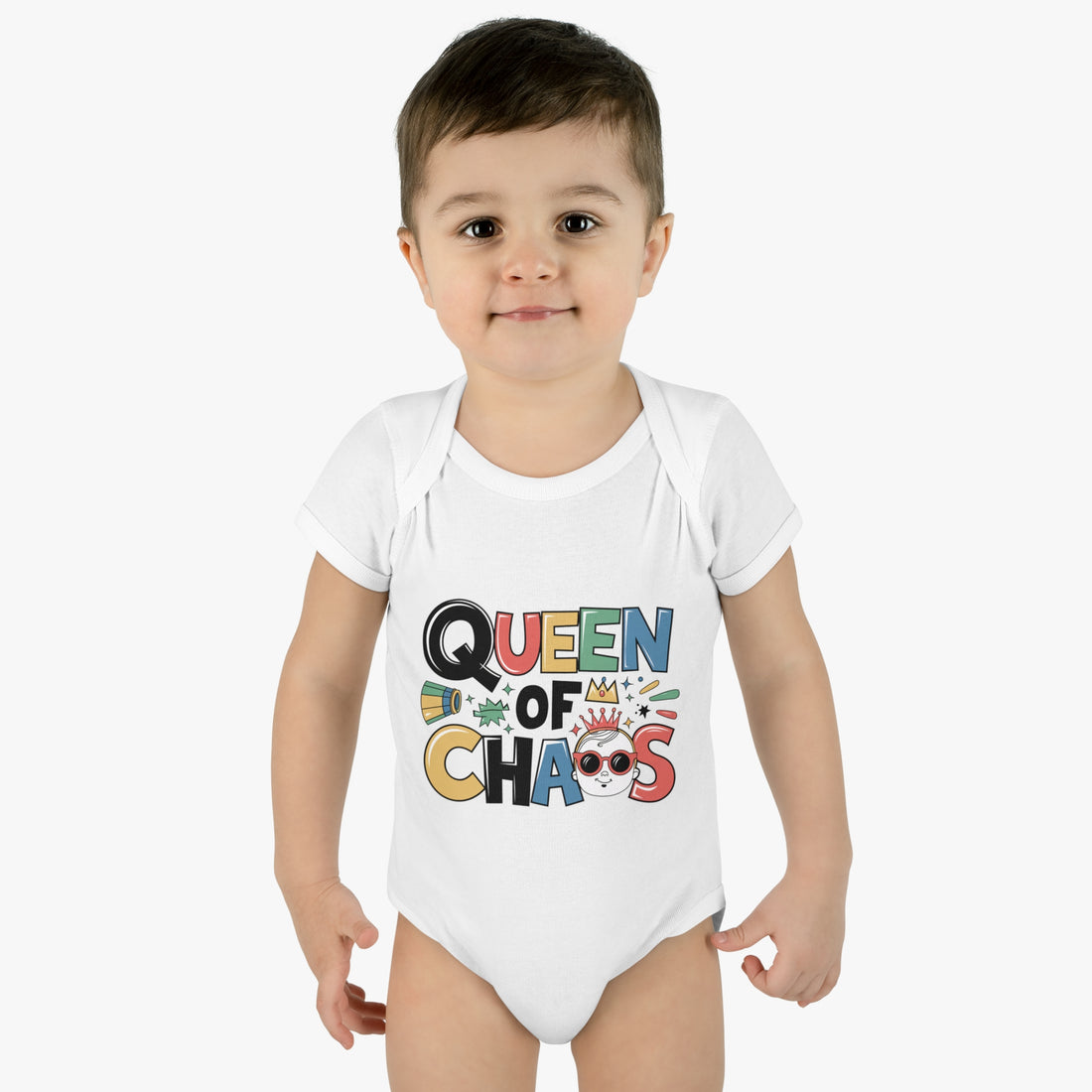 "Queen of chaos" Infant Baby Rib Bodysuit