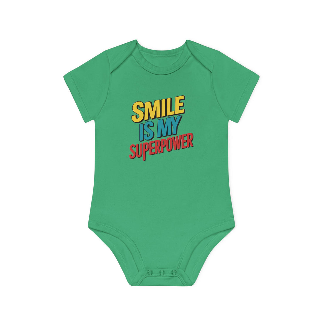 "Smile is my superpower" Baby Organic Short Sleeve Bodysuit