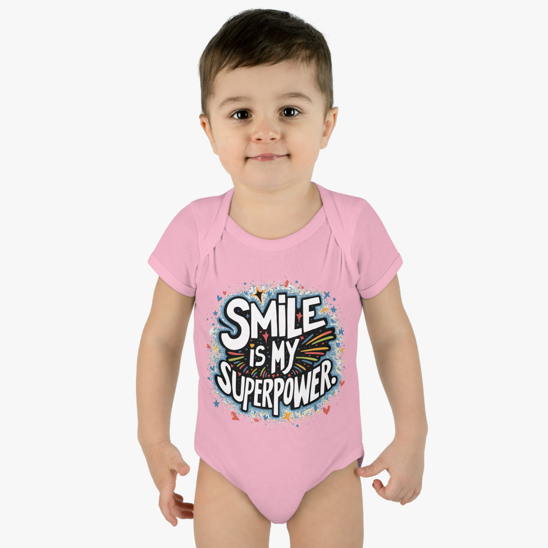 "Smile is my superpower" Infant Baby Rib Bodysuit