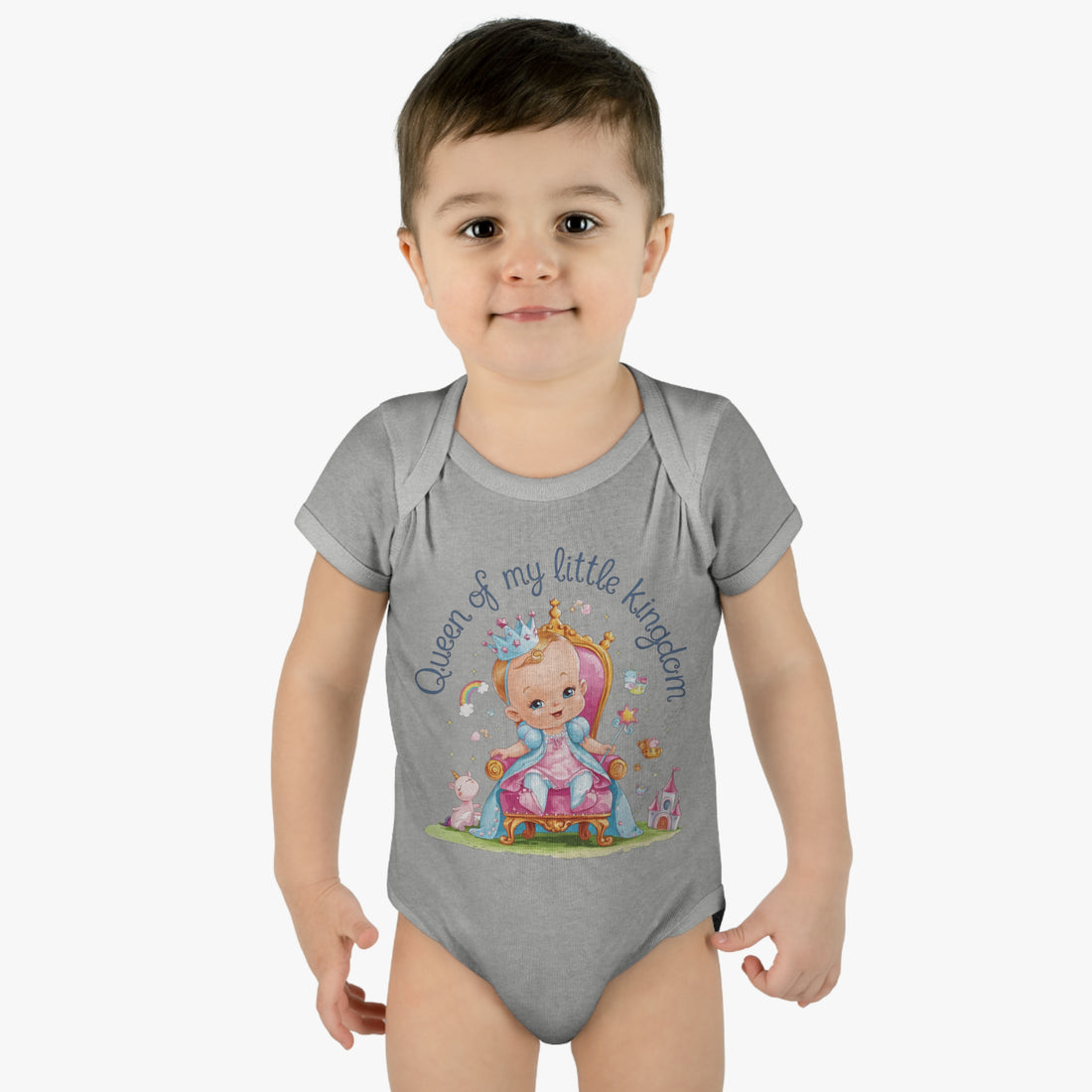 "Queen of my little kingdom" Infant Baby Rib Bodysuit