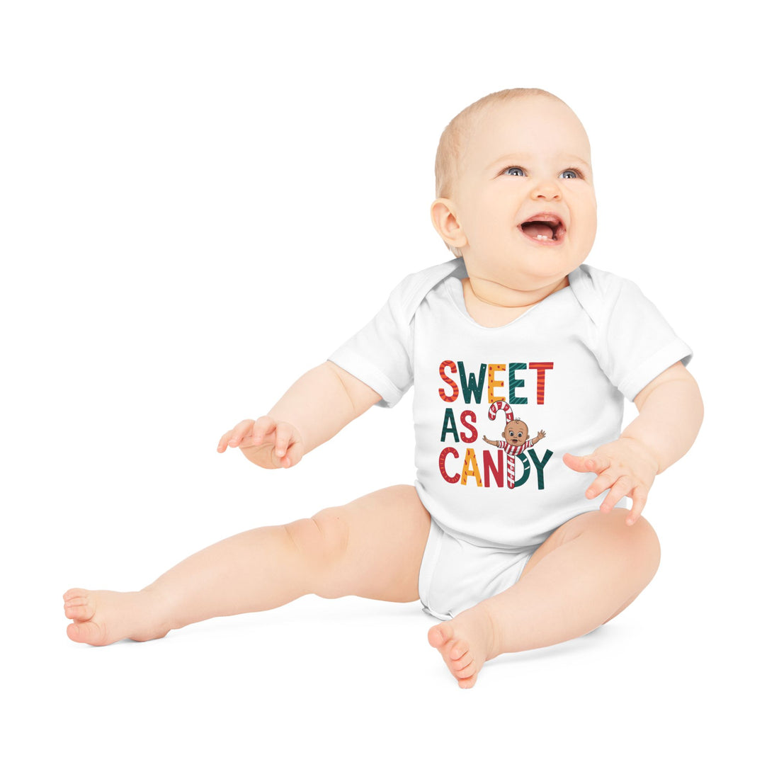 "Sweet as candy" Baby Organic Short Sleeve Bodysuit