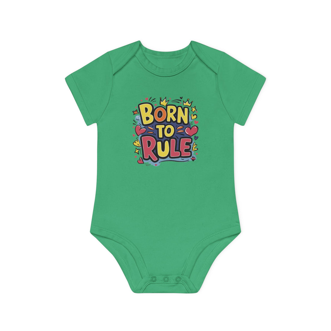 "Born to rule" Baby Organic Short Sleeve Bodysuit