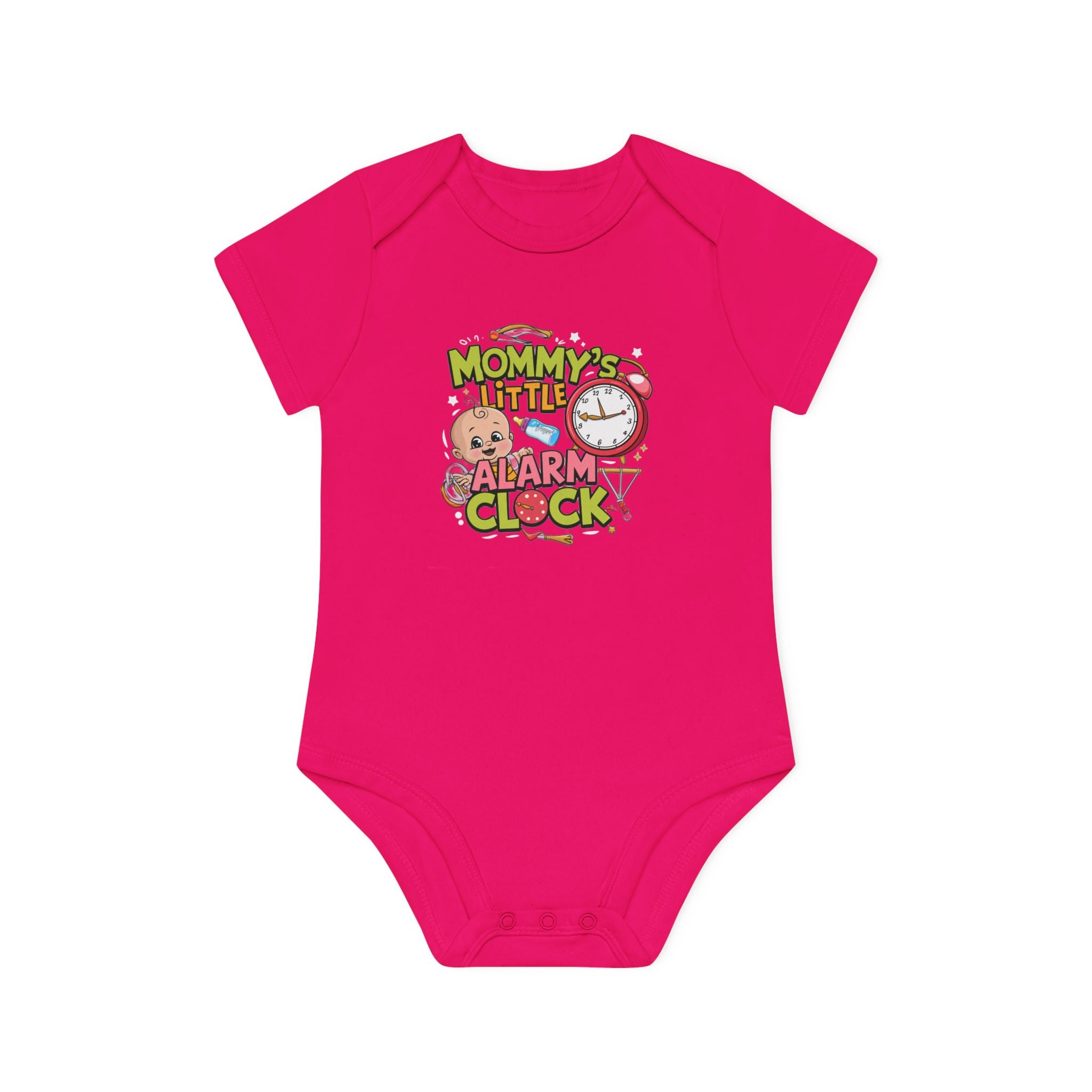 "Mommy's little alarm clock" Baby Organic Short Sleeve Bodysuit