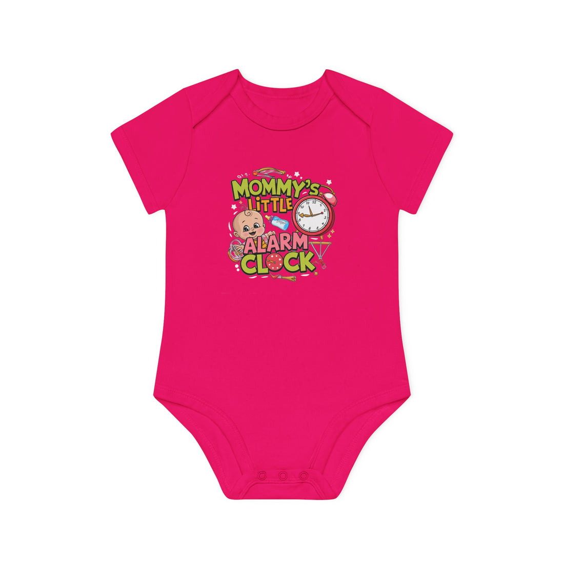 "Mommy's little alarm clock" Baby Organic Short Sleeve Bodysuit