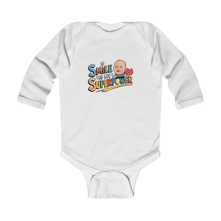 "Smile is my superpower" Infant Long Sleeve Bodysuit