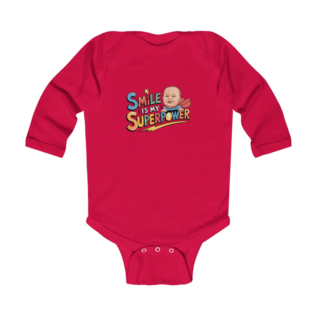 "Smile is my superpower" Infant Long Sleeve Bodysuit