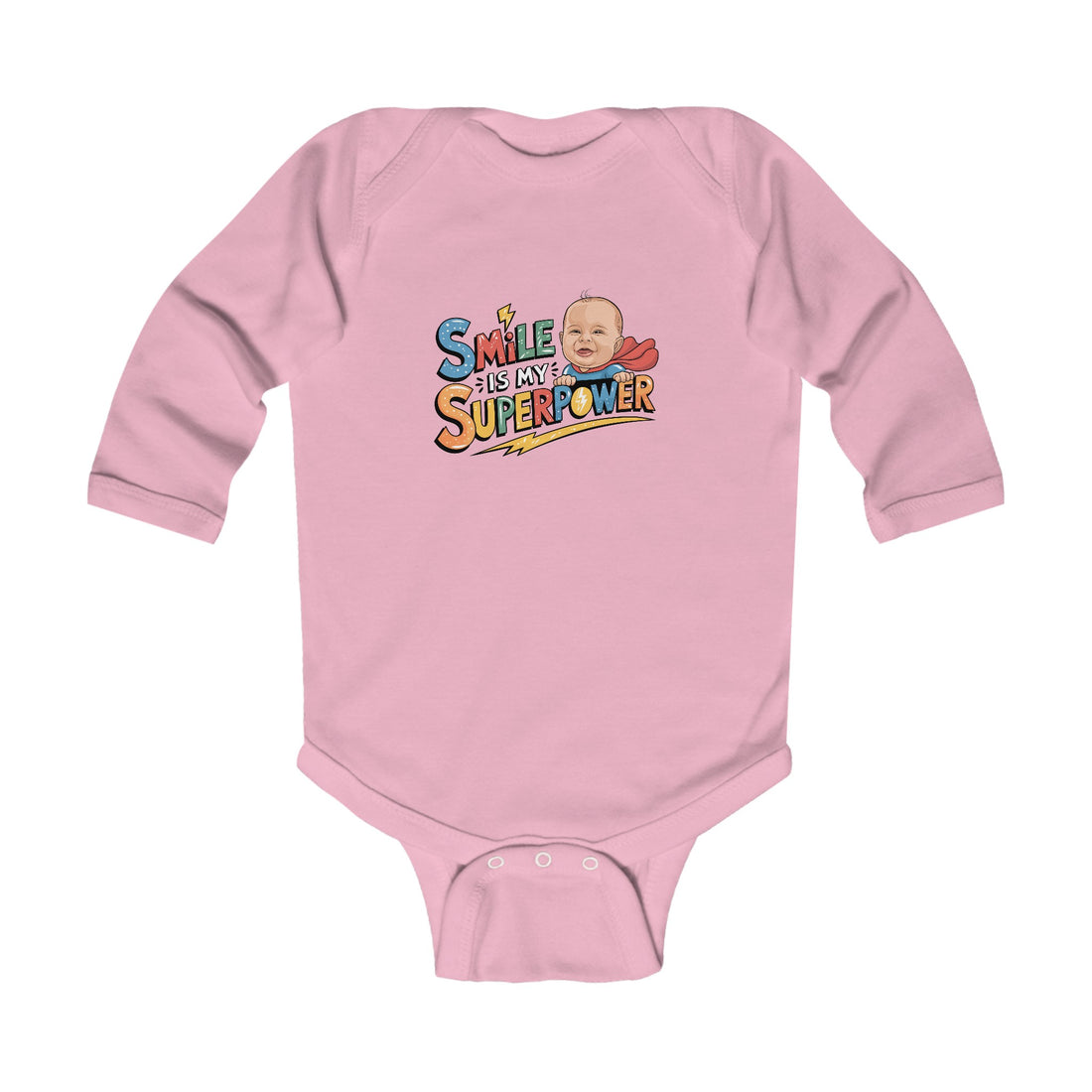 "Smile is my superpower" Infant Long Sleeve Bodysuit