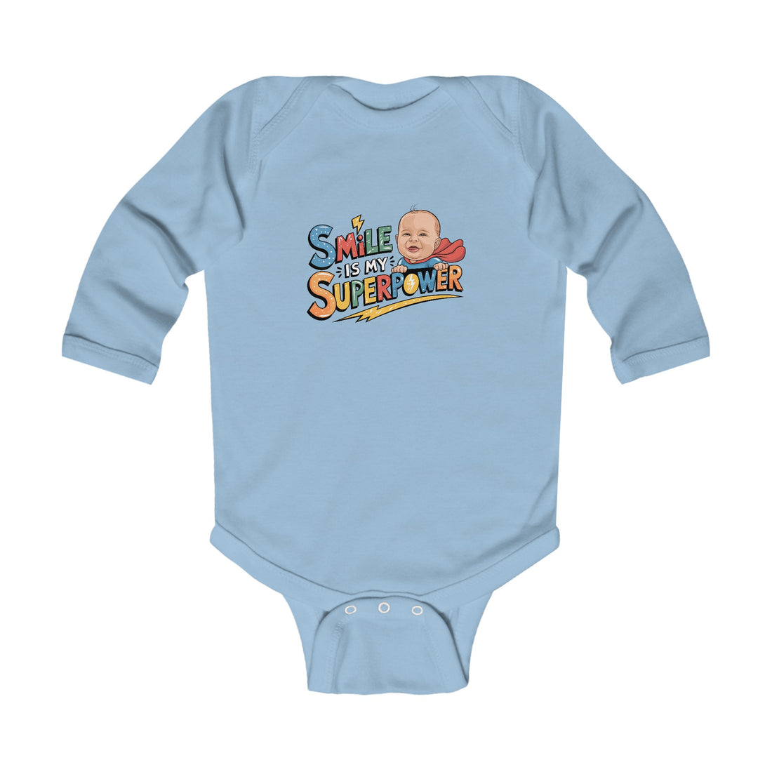 "Smile is my superpower" Infant Long Sleeve Bodysuit