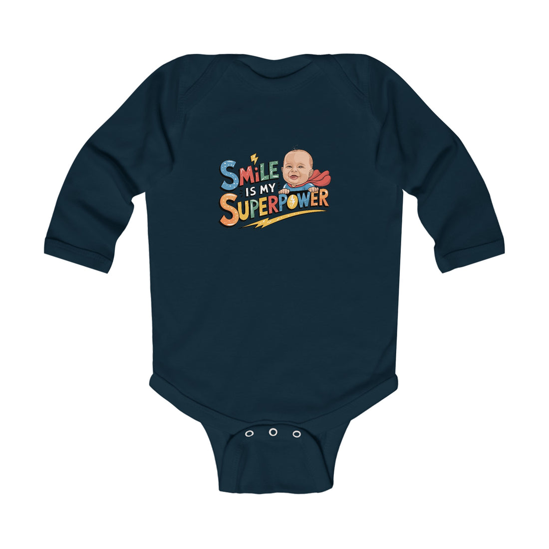 "Smile is my superpower" Infant Long Sleeve Bodysuit