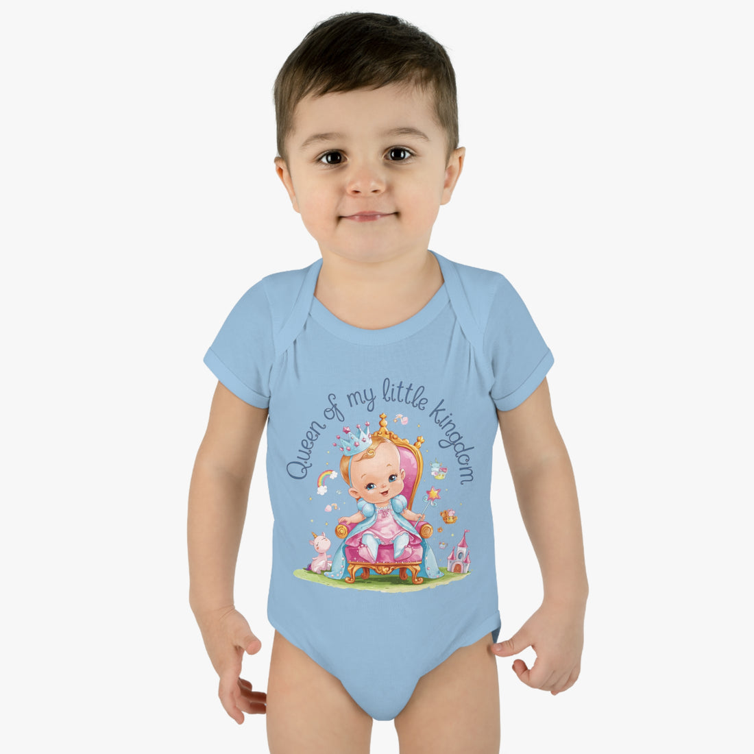 "Queen of my little kingdom" Infant Baby Rib Bodysuit