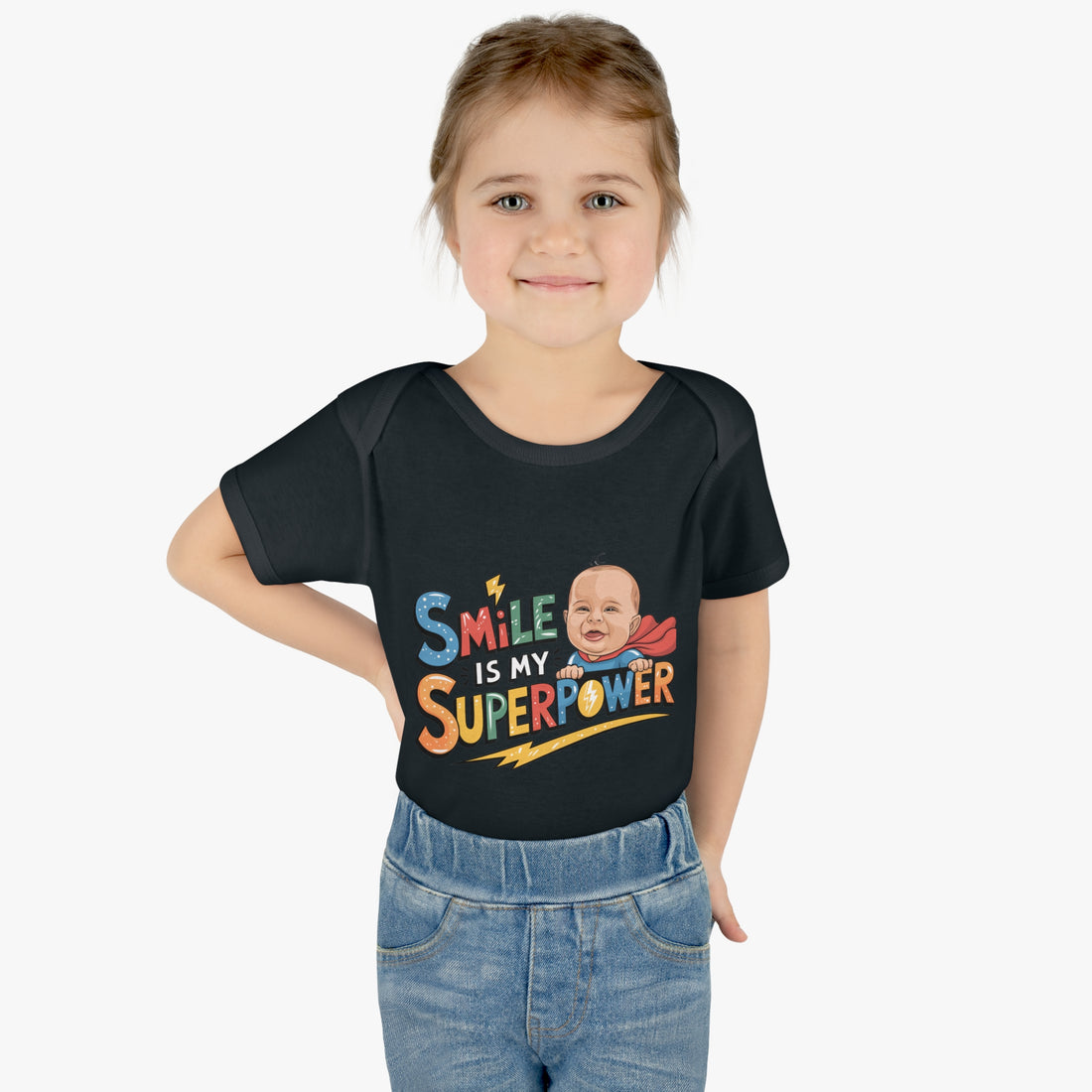 "Smile is my Superpower" Infant Baby Rib Bodysuit