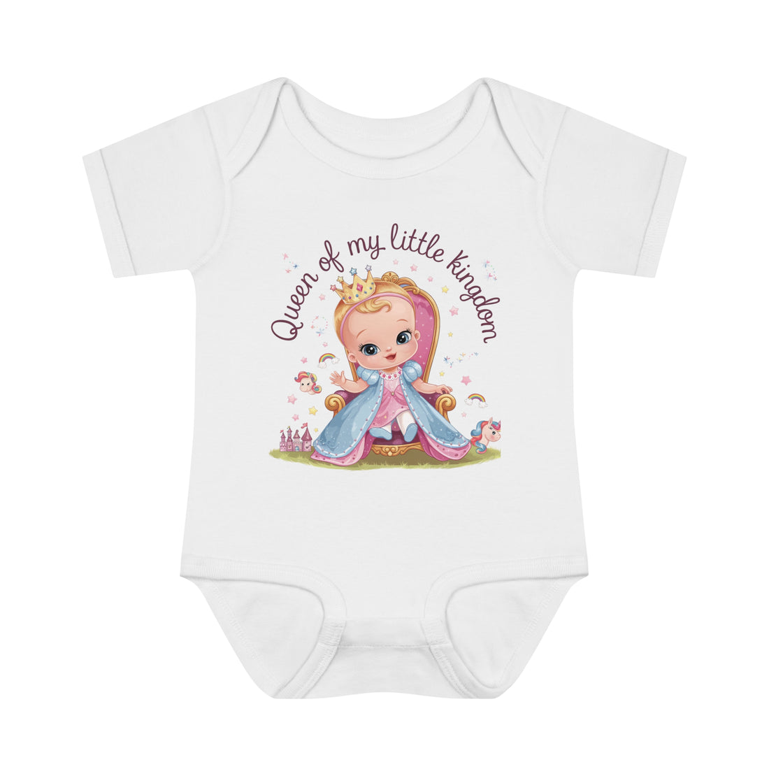 "Queen of my little kingdom" Infant Baby Rib Bodysuit