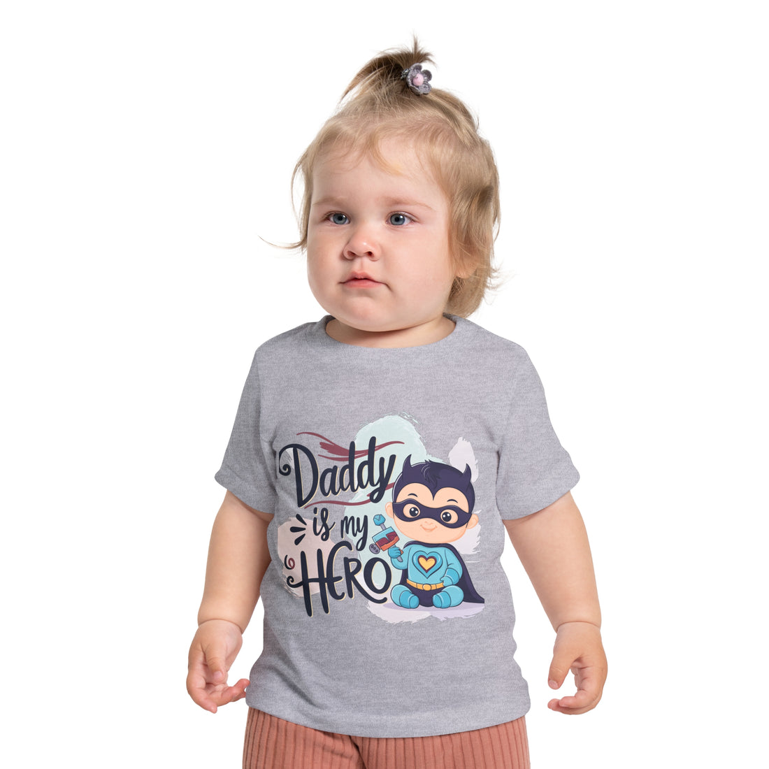 "Daddy is my hero" Baby Short Sleeve T-Shirt