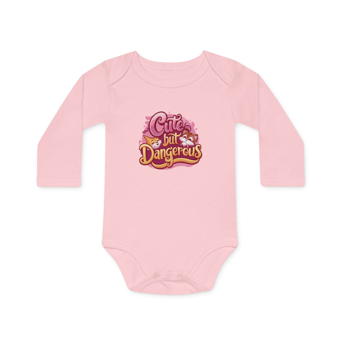 "Cute but dangerous" Baby Long-Sleeve Organic Bodysuit