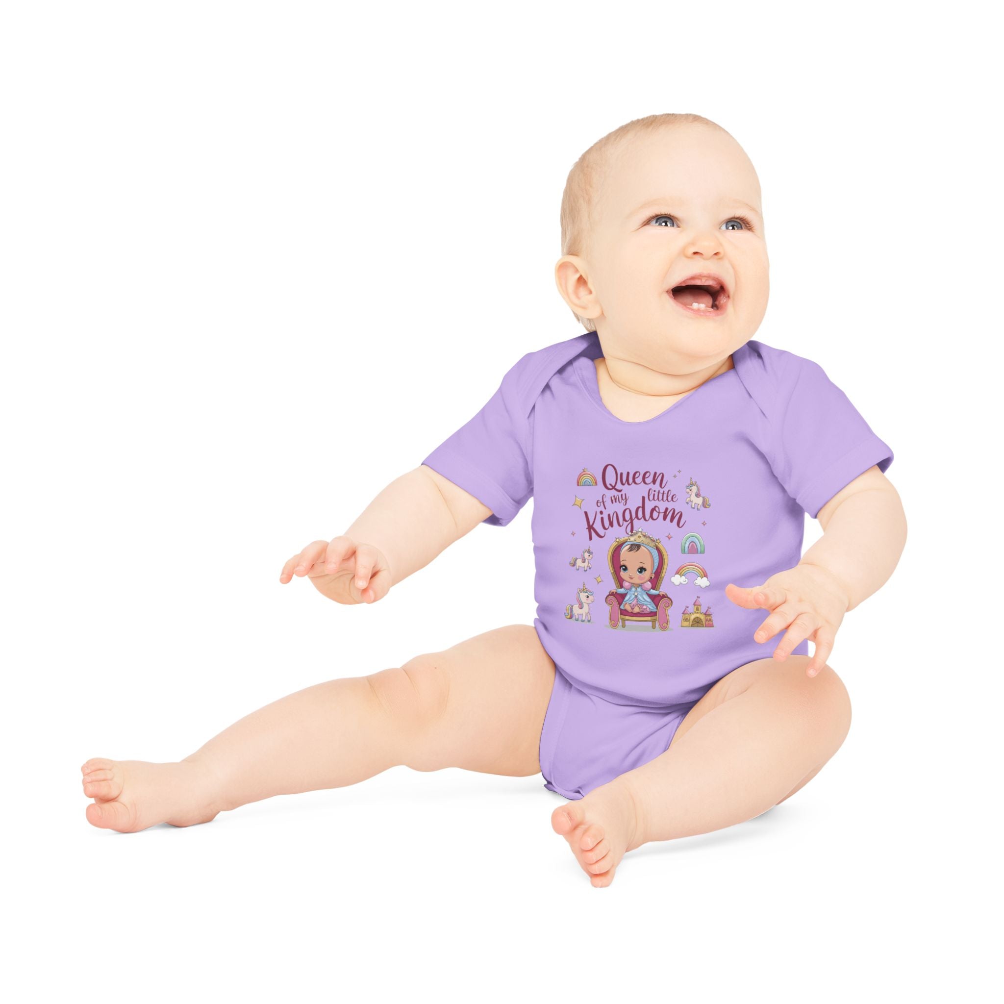 "Queen of my little kingdom" Baby Organic Short Sleeve Bodysuit