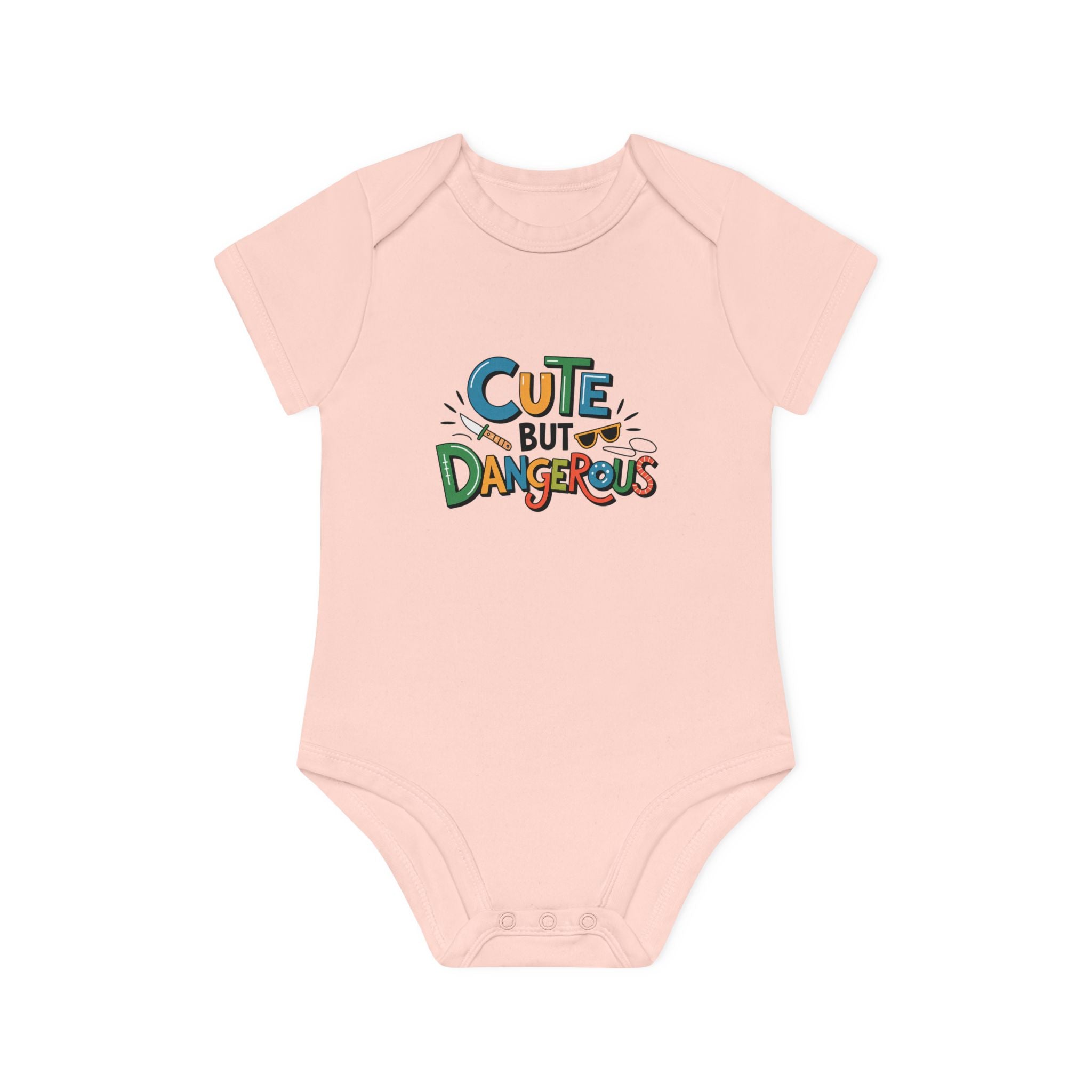 "Cute but dangerous" Baby Organic Short Sleeve Bodysuit