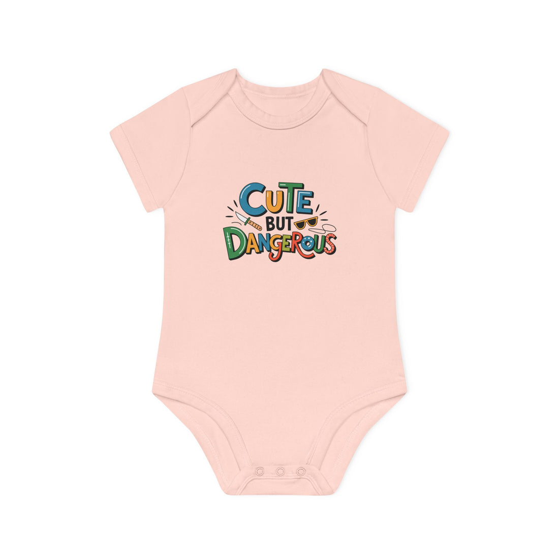 "Cute but dangerous" Baby Organic Short Sleeve Bodysuit