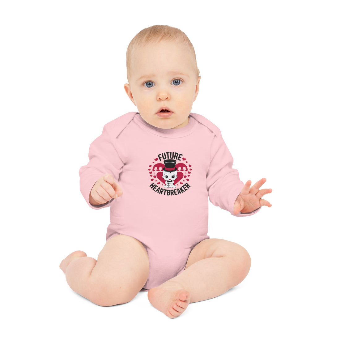 "Future heartbreaker" Baby Long-Sleeve Organic Bodysuit