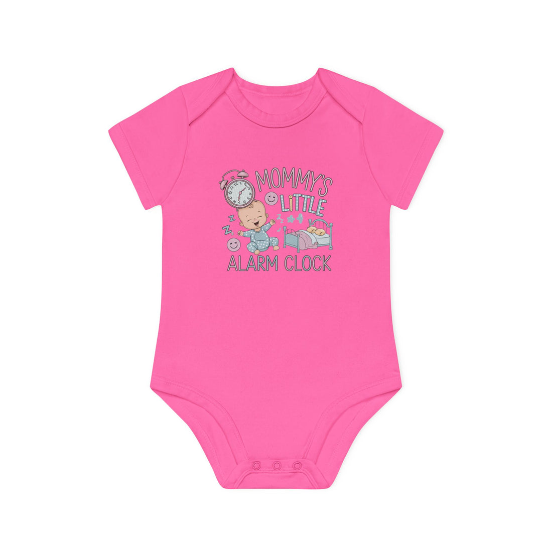 "Mommy's little alarm clock" Baby Organic Short Sleeve Bodysuit