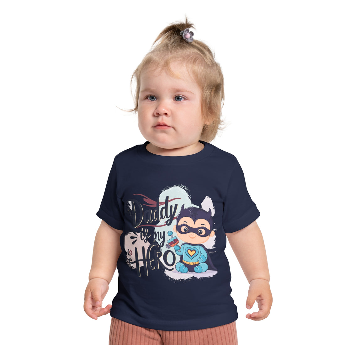 "Daddy is my hero" Baby Short Sleeve T-Shirt