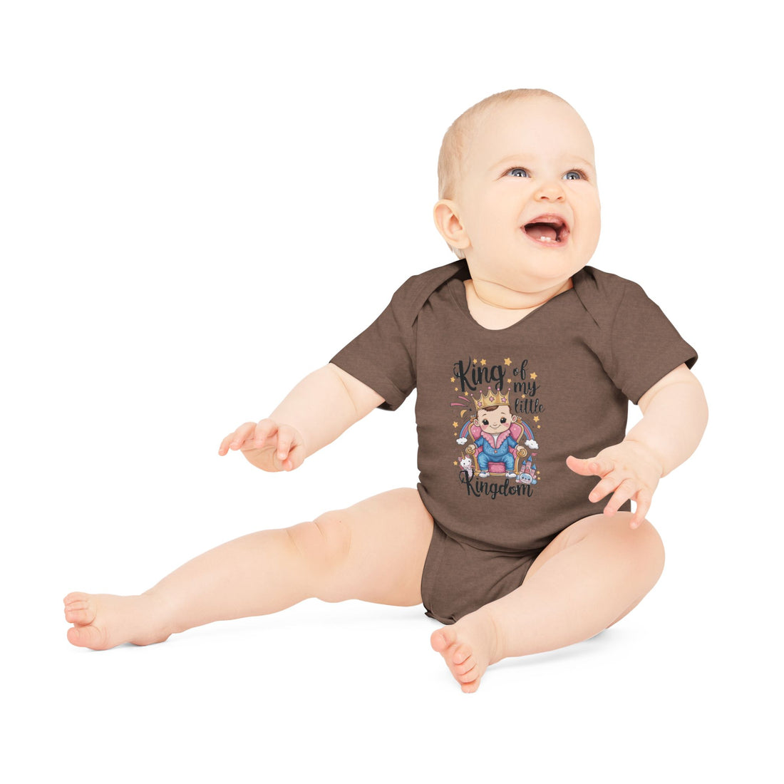 "King of my little kingdom" Baby Organic Short Sleeve Bodysuit