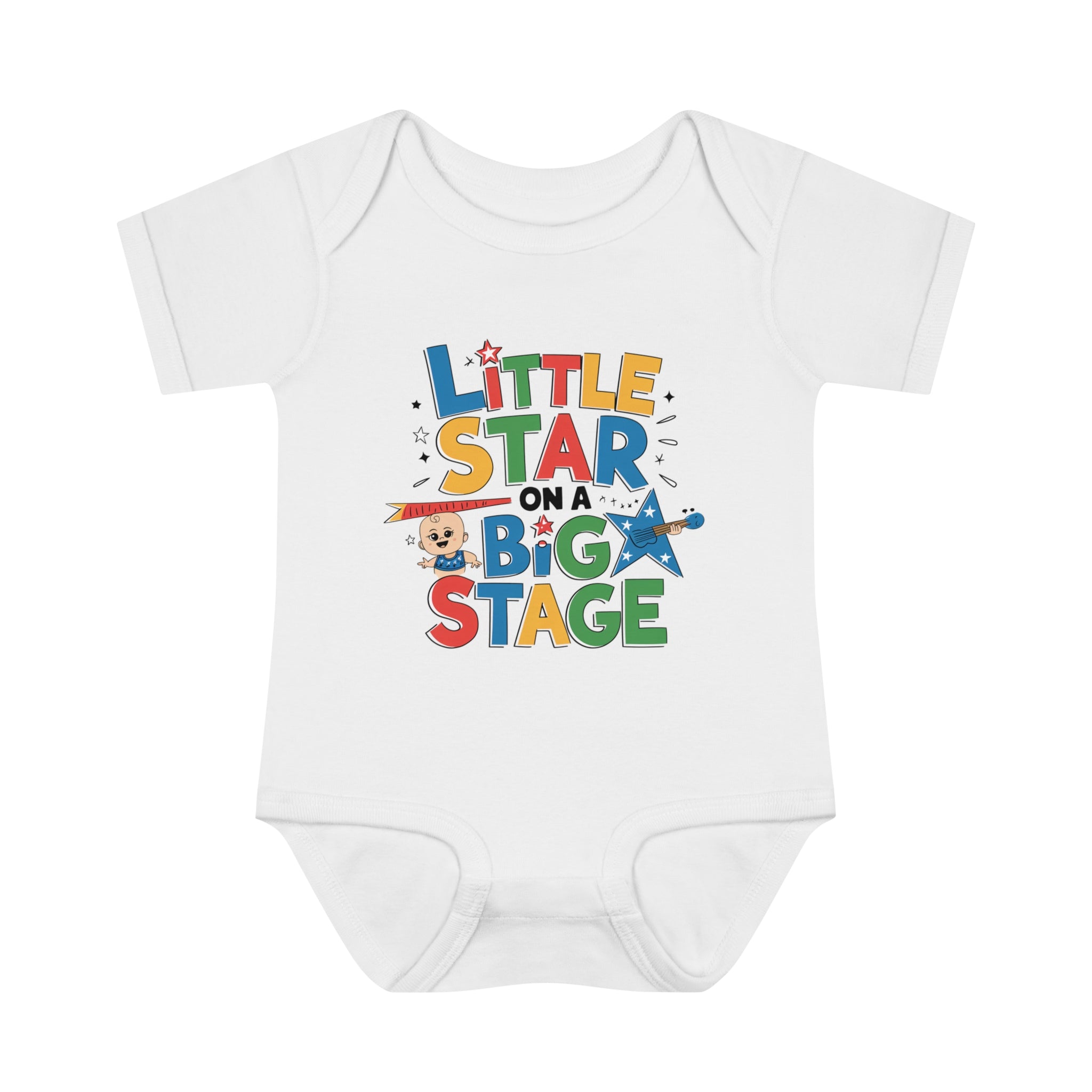 "Little star on a big stage" Infant Baby Rib Bodysuit