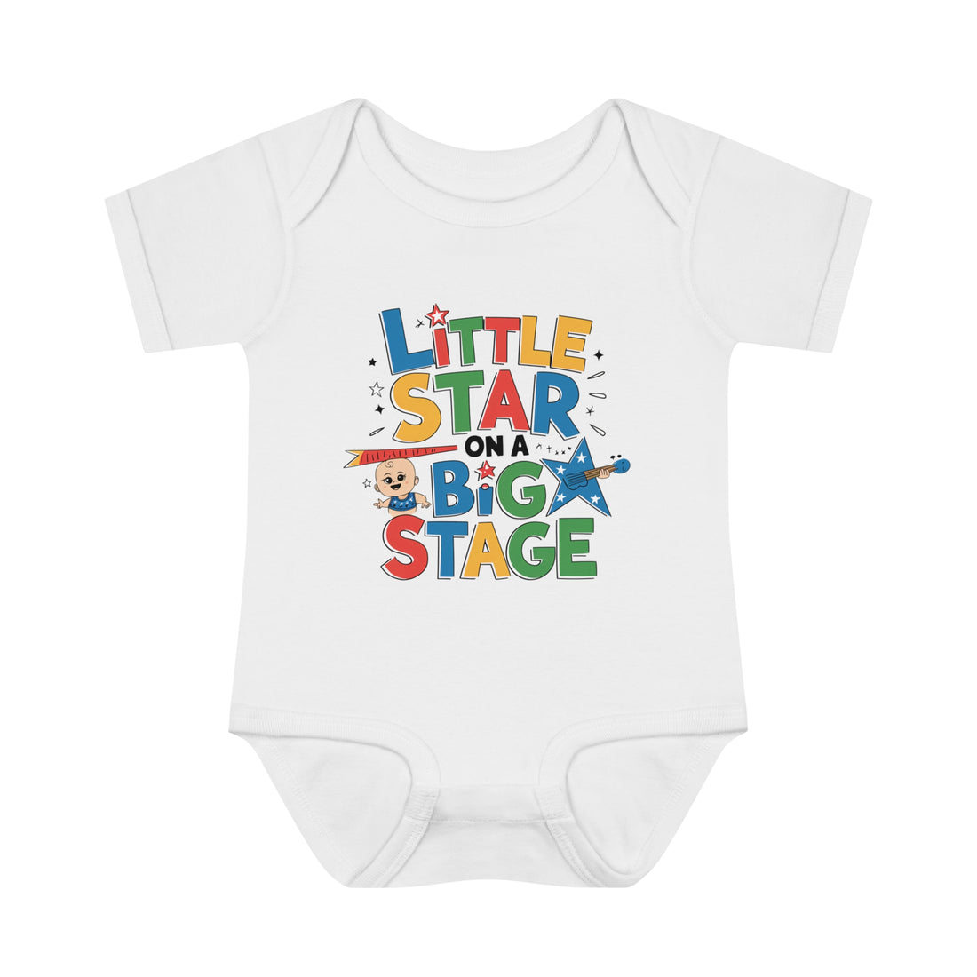 "Little star on a big stage" Infant Baby Rib Bodysuit