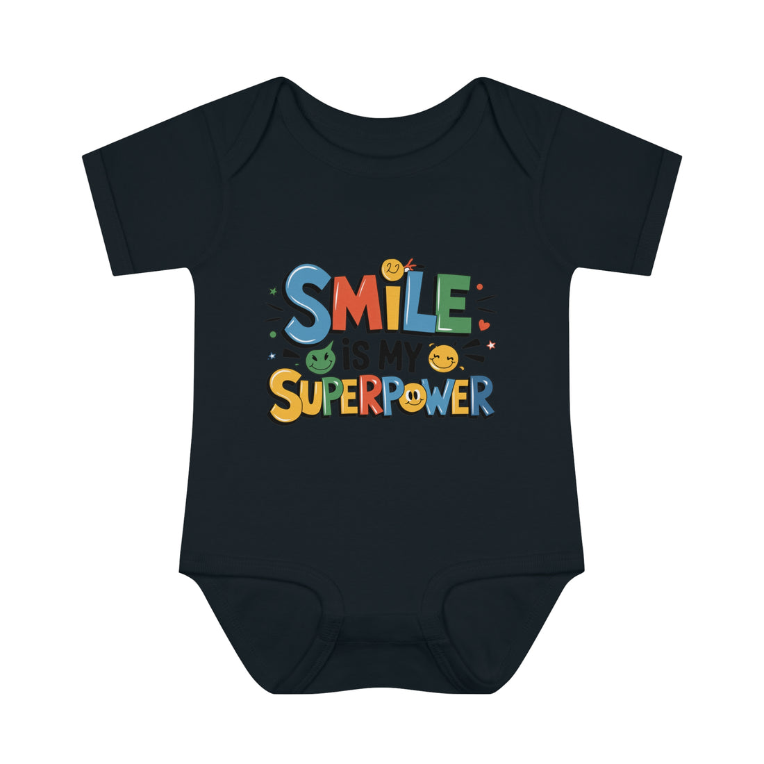 "Smile is my superpower" Infant Baby Rib Bodysuit