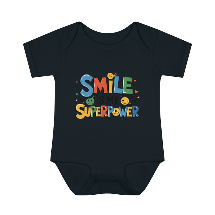 "Smile is my superpower" Infant Baby Rib Bodysuit