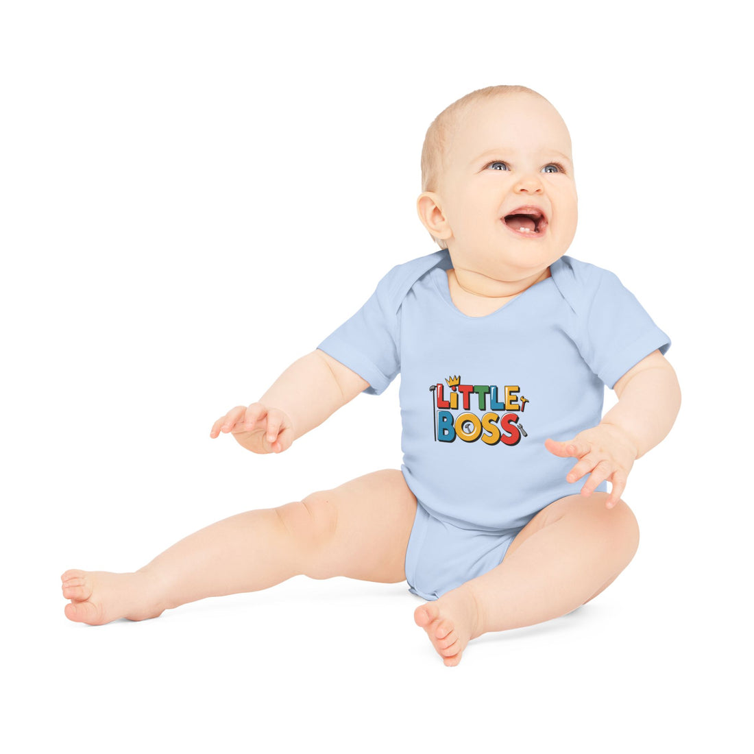 "Little boss" Baby Organic Short Sleeve Bodysuit