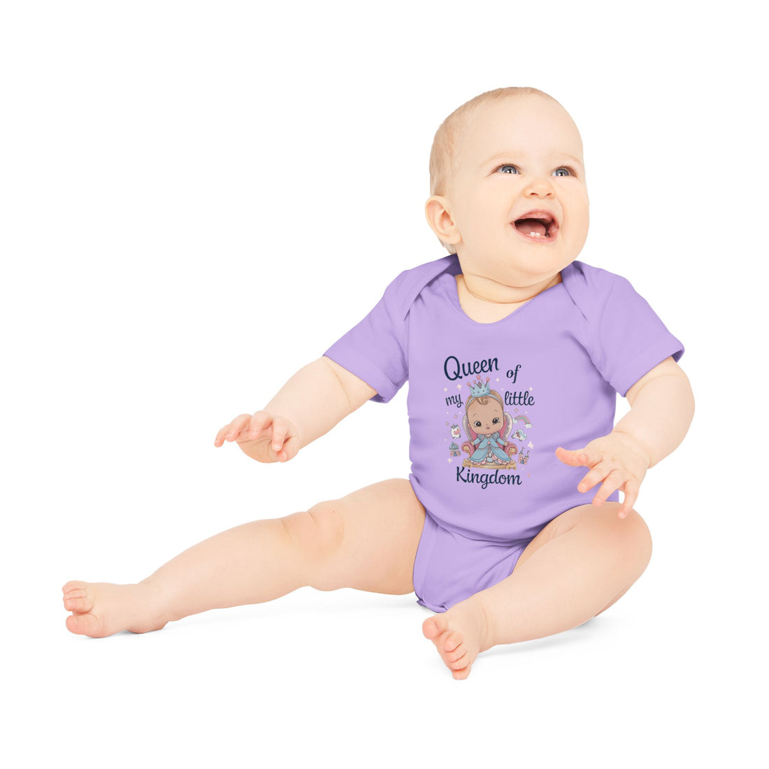 "Queen of my little kingdom" Baby Organic Short Sleeve Bodysuit