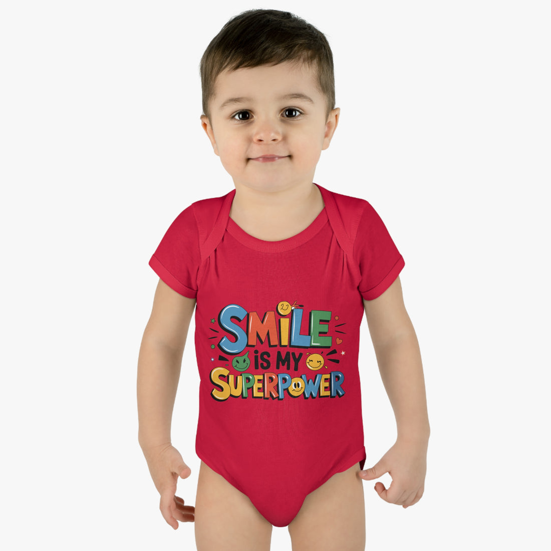 "Smile is my superpower" Infant Baby Rib Bodysuit