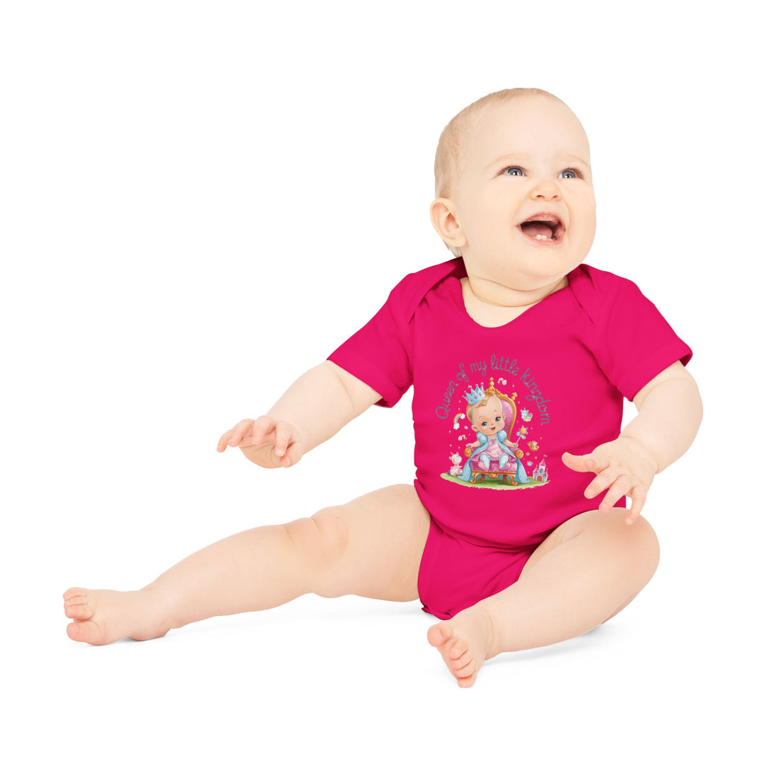 "Queen of my little kingdom" Baby Organic Short Sleeve Bodysuit