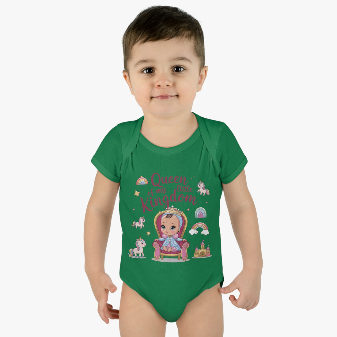 "Queen of my little kingdom" Infant Baby Rib Bodysuit