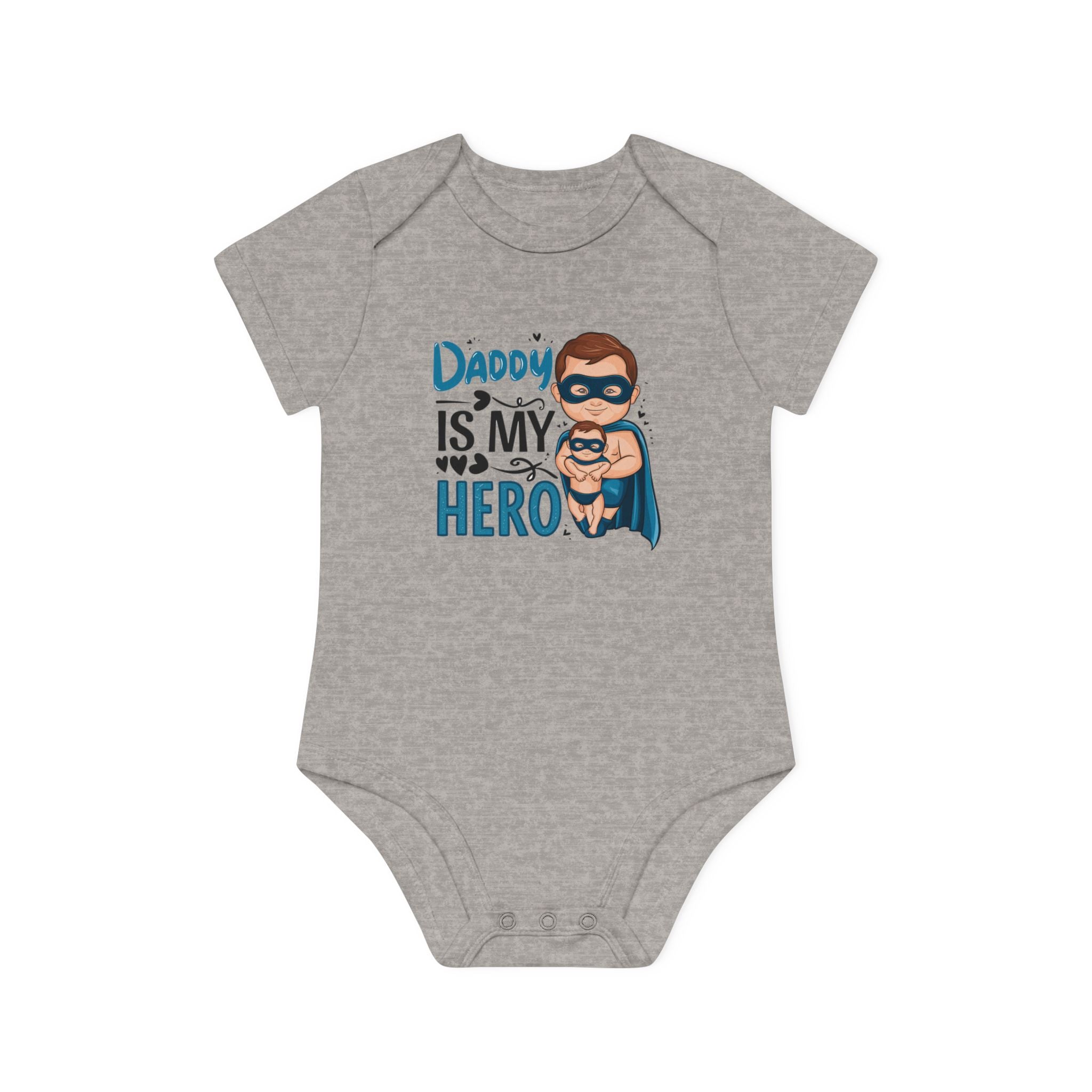 "Daddy is my hero" Baby Organic Short Sleeve Bodysuit