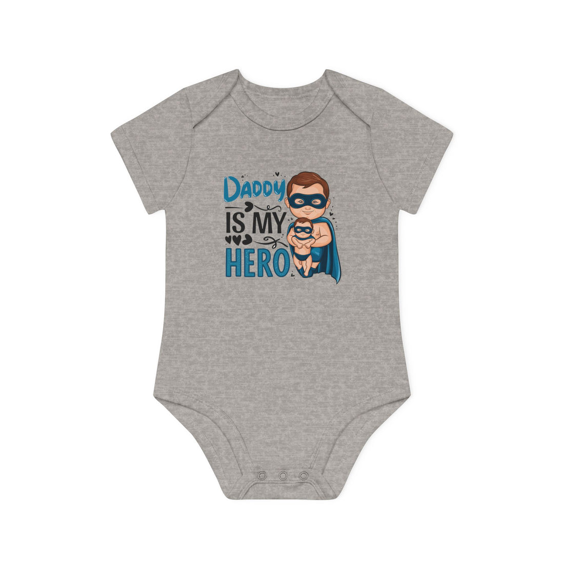 "Daddy is my hero" Baby Organic Short Sleeve Bodysuit