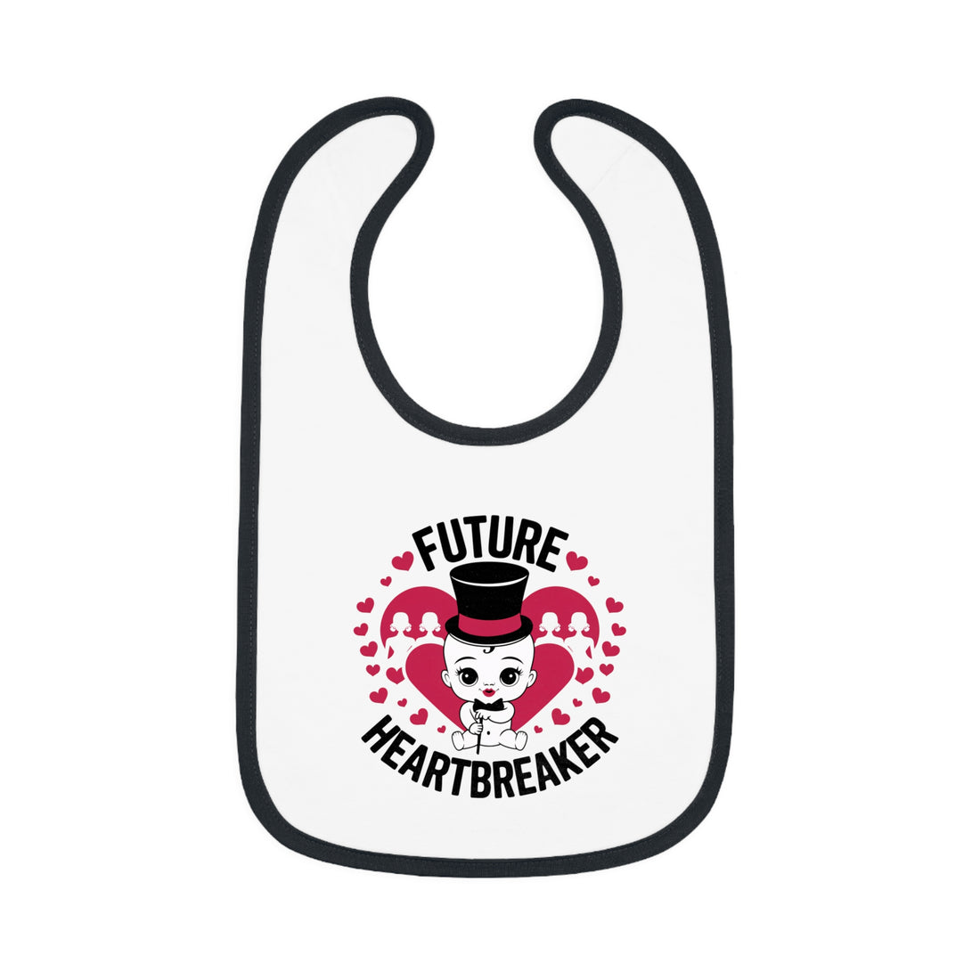 "Future heartbreaker" Baby Contrast Trim Jersey Bib