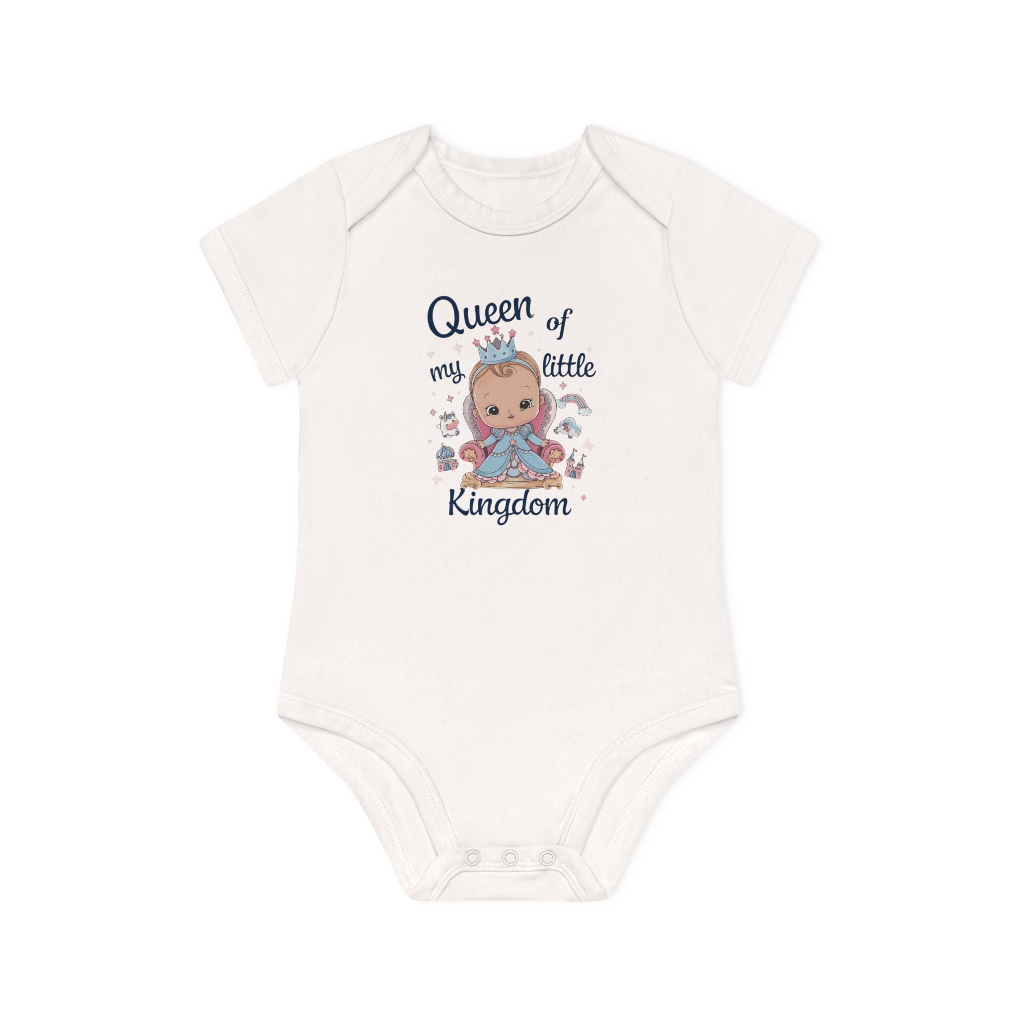 "Queen of my little kingdom" Baby Organic Short Sleeve Bodysuit