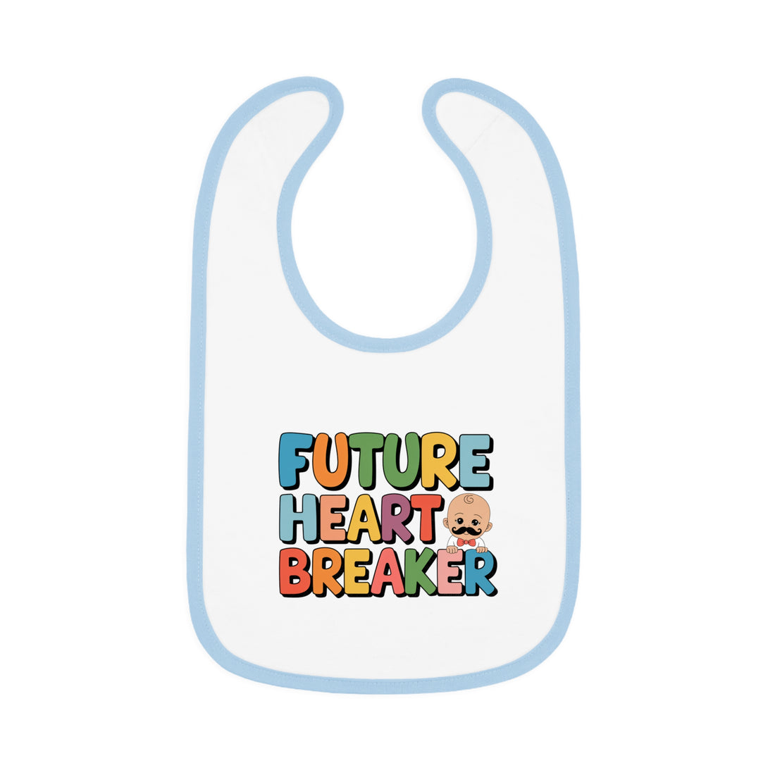 "Future heartbreaker" Baby Contrast Trim Jersey Bib