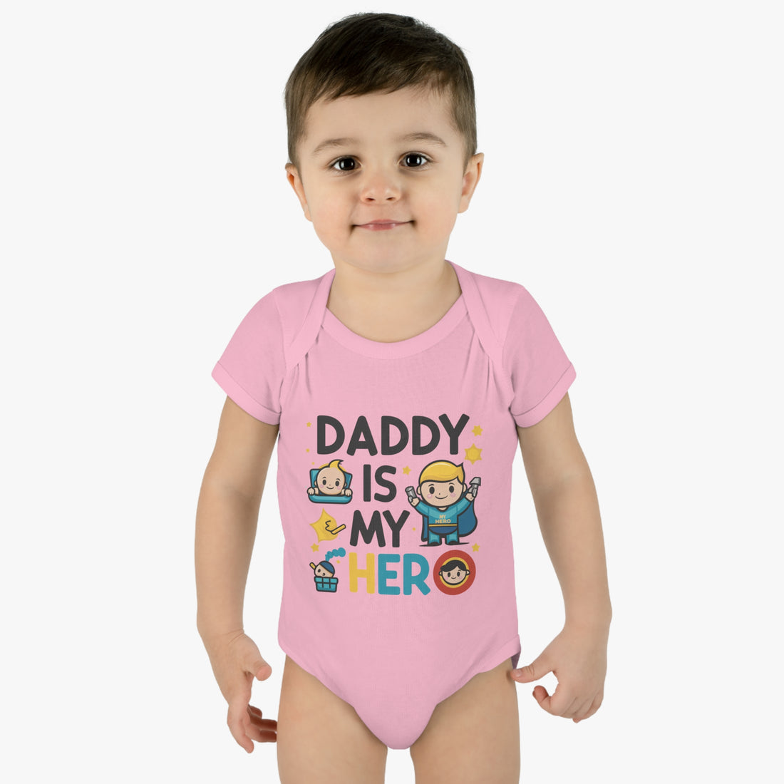 "Daddy is my hero" Infant Baby Rib Bodysuit