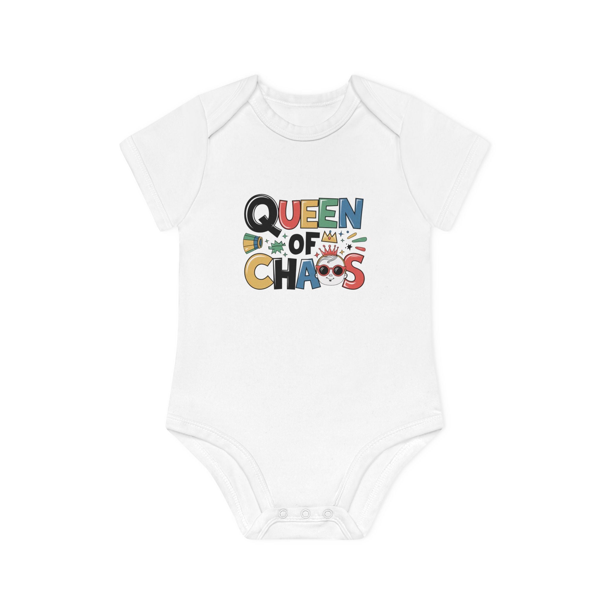 "Queen of chaos" Baby Organic Short Sleeve Bodysuit