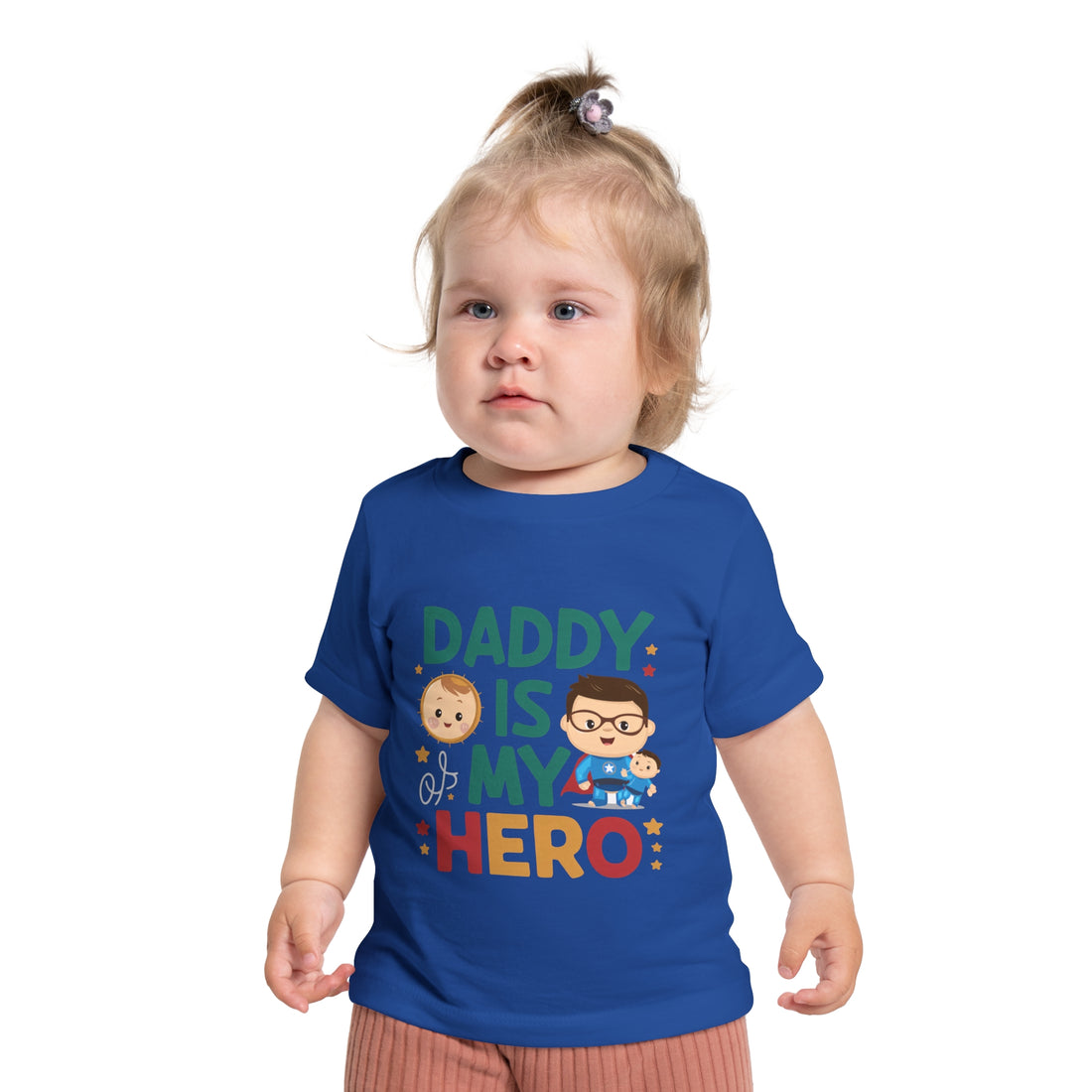 "Daddy is my hero" Baby Short Sleeve T-Shirt