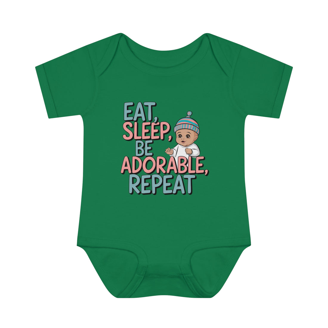 "Eat,sleep,be adorable,repeat" Infant Baby Rib Bodysuit